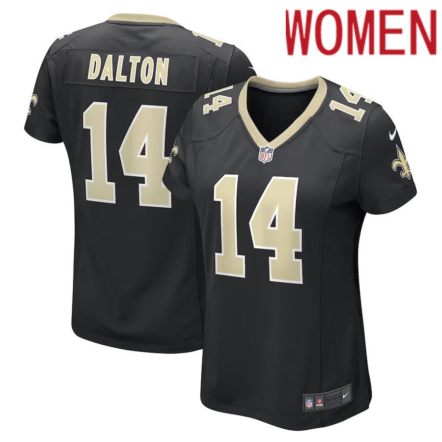 Women New Orleans Saints 14 Andy Dalton Nike Black Game Player NFL Jersey